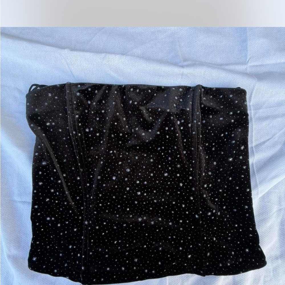 Scott McClintock Black Velvet Dress with Star Pattern